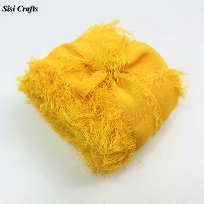 Sisi Crafts 4 cm * 6 jardi kulunud šifoonpaelaga kohandatud servadega siidist kaunistus isetegemine pulmakutse lubaduskaardi kimp, läbipaistev kaunistus