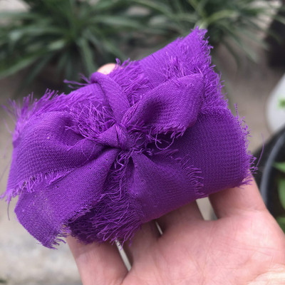 Sisi Crafts 4 cm * 6 jardi kulunud šifoonpaelaga kohandatud servadega siidist kaunistus isetegemine pulmakutse lubaduskaardi kimp, läbipaistev kaunistus