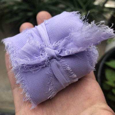 Sisi Crafts 4 cm * 6 jardi kulunud šifoonpaelaga kohandatud servadega siidist kaunistus isetegemine pulmakutse lubaduskaardi kimp, läbipaistev kaunistus