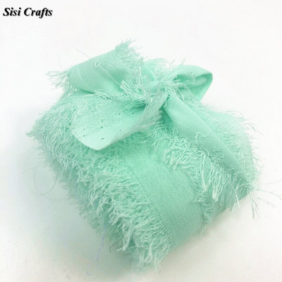 Sisi Crafts 4 cm * 6 jardi kulunud šifoonpaelaga kohandatud servadega siidist kaunistus isetegemine pulmakutse lubaduskaardi kimp, läbipaistev kaunistus