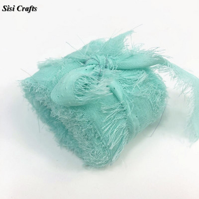 Sisi Crafts 4 cm * 6 jardi kulunud šifoonpaelaga kohandatud servadega siidist kaunistus isetegemine pulmakutse lubaduskaardi kimp, läbipaistev kaunistus