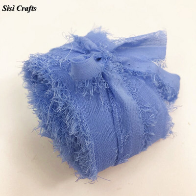 Sisi Crafts 4 cm * 6 jardi kulunud šifoonpaelaga kohandatud servadega siidist kaunistus isetegemine pulmakutse lubaduskaardi kimp, läbipaistev kaunistus