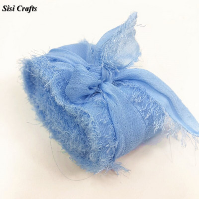 Sisi Crafts 4 cm * 6 jardi kulunud šifoonpaelaga kohandatud servadega siidist kaunistus isetegemine pulmakutse lubaduskaardi kimp, läbipaistev kaunistus