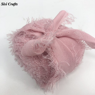 Sisi Crafts 4 cm * 6 jardi kulunud šifoonpaelaga kohandatud servadega siidist kaunistus isetegemine pulmakutse lubaduskaardi kimp, läbipaistev kaunistus