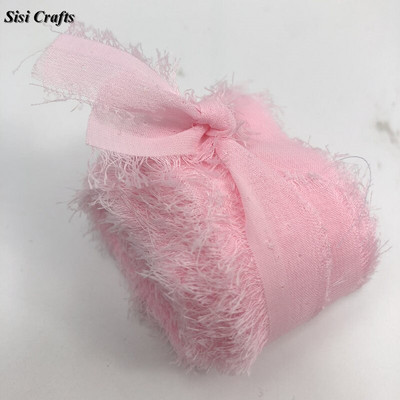 Sisi Crafts 4 cm * 6 jardi kulunud šifoonpaelaga kohandatud servadega siidist kaunistus isetegemine pulmakutse lubaduskaardi kimp, läbipaistev kaunistus