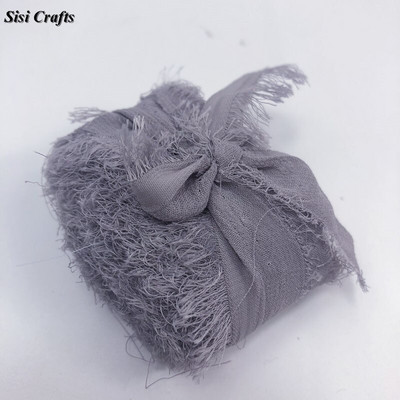 Sisi Crafts 4 cm * 6 jardi kulunud šifoonpaelaga kohandatud servadega siidist kaunistus isetegemine pulmakutse lubaduskaardi kimp, läbipaistev kaunistus