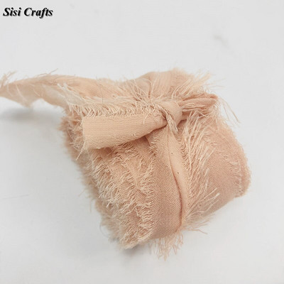 Sisi Crafts 4 cm * 6 jardi kulunud šifoonpaelaga kohandatud servadega siidist kaunistus isetegemine pulmakutse lubaduskaardi kimp, läbipaistev kaunistus