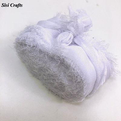 Sisi Crafts 4 cm * 6 jardi kulunud šifoonpaelaga kohandatud servadega siidist kaunistus isetegemine pulmakutse lubaduskaardi kimp, läbipaistev kaunistus