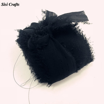 Sisi Crafts 4 cm * 6 jardi kulunud šifoonpaelaga kohandatud servadega siidist kaunistus isetegemine pulmakutse lubaduskaardi kimp, läbipaistev kaunistus