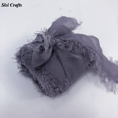 Sisi Crafts 4 cm * 6 jardi kulunud šifoonpaelaga kohandatud servadega siidist kaunistus isetegemine pulmakutse lubaduskaardi kimp, läbipaistev kaunistus