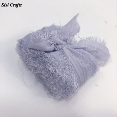 Sisi Crafts 4 cm * 6 jardi kulunud šifoonpaelaga kohandatud servadega siidist kaunistus isetegemine pulmakutse lubaduskaardi kimp, läbipaistev kaunistus