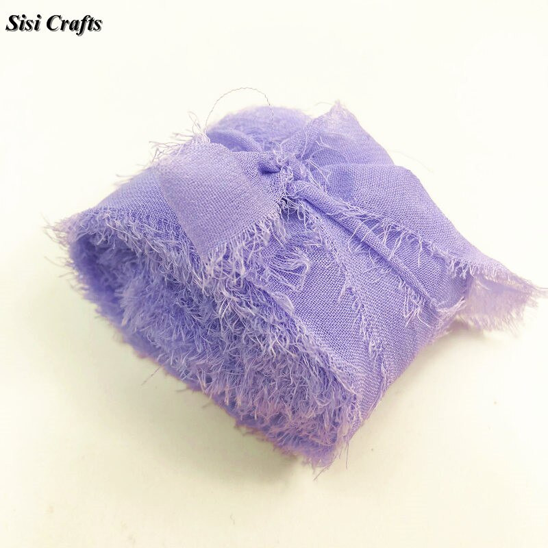 Sisi Crafts 4 cm * 6 jardi kulunud šifoonpaelaga kohandatud servadega siidist kaunistus isetegemine pulmakutse lubaduskaardi kimp, läbipaistev kaunistus