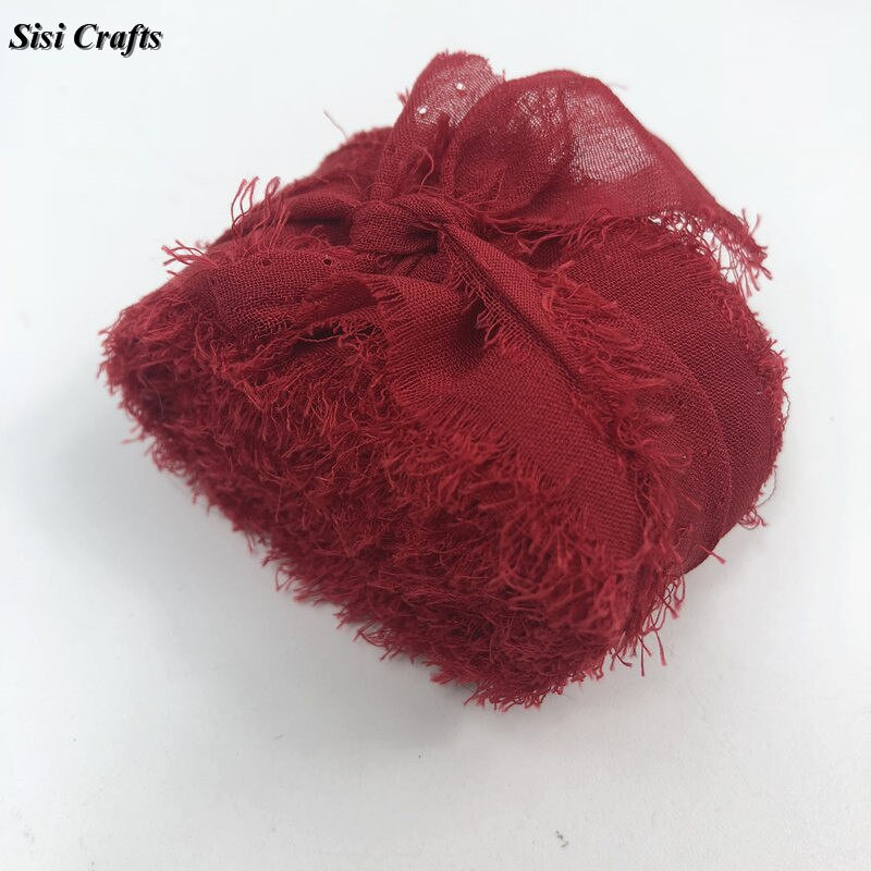 Sisi Crafts 4 cm * 6 jardi kulunud šifoonpaelaga kohandatud servadega siidist kaunistus isetegemine pulmakutse lubaduskaardi kimp, läbipaistev kaunistus