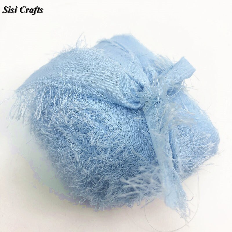 Sisi Crafts 4 cm * 6 jardi kulunud šifoonpaelaga kohandatud servadega siidist kaunistus isetegemine pulmakutse lubaduskaardi kimp, läbipaistev kaunistus