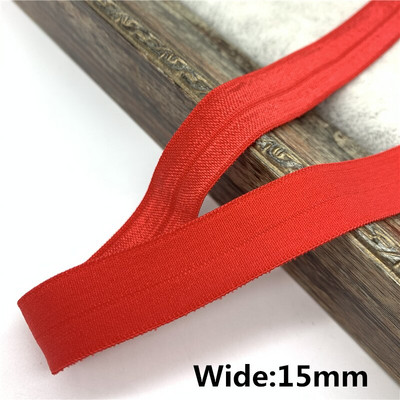 10/15/20/25 mm 5 jardi crvena elastična vrpca presavijena preko elastične trake od elastana za šivanje čipkaste trake za struk Dodatak za odjeću