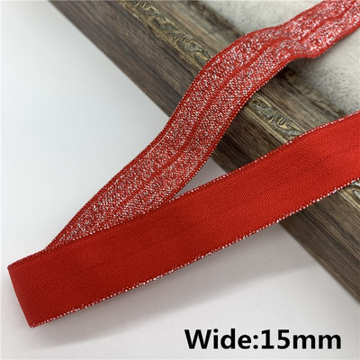 10/15/20/25 mm 5 jardi crvena elastična vrpca presavijena preko elastične trake od elastana za šivanje čipkaste trake za struk Dodatak za odjeću