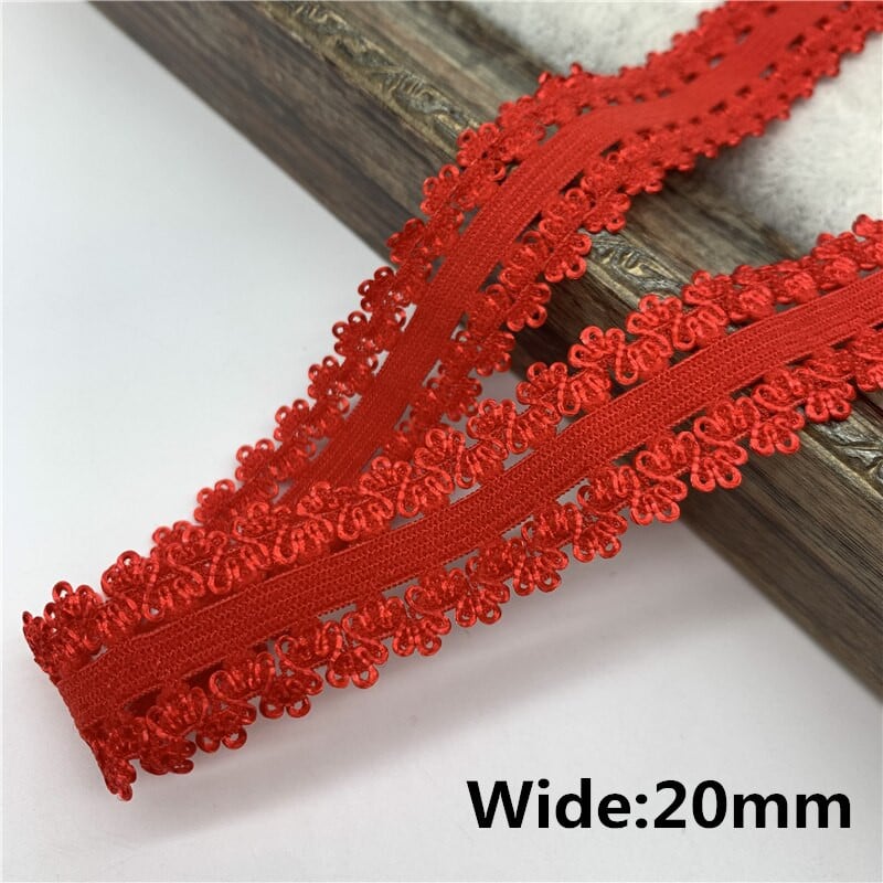 10/15/20/25 mm 5 jardi crvena elastična vrpca presavijena preko elastične trake od elastana za šivanje čipkaste trake za struk Dodatak za odjeću