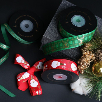 10 ярда Коледна елха Grosgrain Изискан подарък Декорация Направи си сам Шиене Опаковка Коледна лента