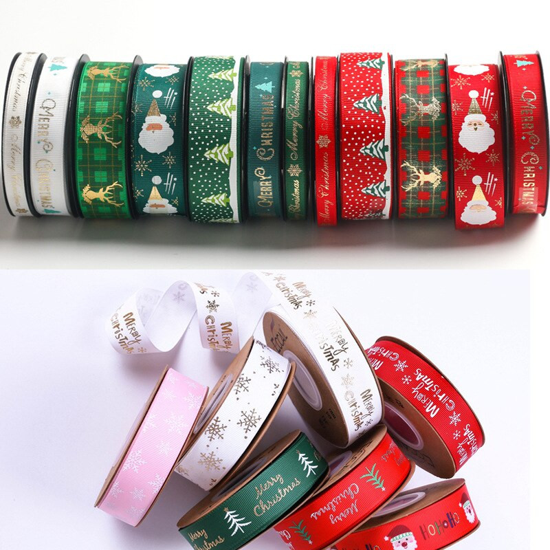 Božićno drvce od 10 jardi Grosgrain Izvrsni ukrasi za poklone DIY Božićna vrpca za šivanje