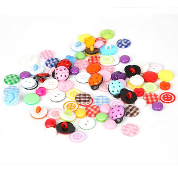 19 стила, 50 бр. Смесена форма, много цветове Направи си сам скрапбукинг анимационни копчета Пластмасови копчета Идеи за шиене на детски дрехи