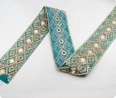 1 Yard Vintage Ebroidery Κορδέλα Boho Lace Trim DIY Αξεσουάρ τσάντα ρούχων Κεντημένο ύφασμα