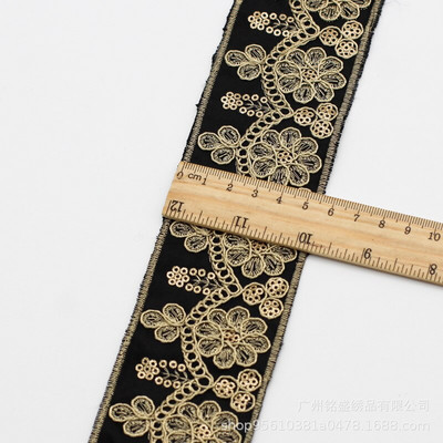 1 Yard Vintage Ebroidery Κορδέλα Boho Lace Trim DIY Αξεσουάρ τσάντα ρούχων Κεντημένο ύφασμα