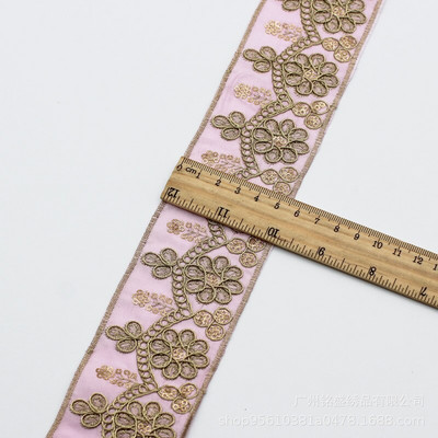 1 Yard Vintage Ebroidery Κορδέλα Boho Lace Trim DIY Αξεσουάρ τσάντα ρούχων Κεντημένο ύφασμα