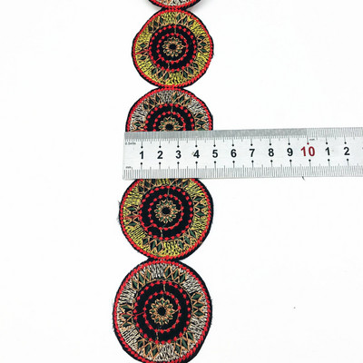 1 Yard Vintage Ebroidery Κορδέλα Boho Lace Trim DIY Αξεσουάρ τσάντα ρούχων Κεντημένο ύφασμα