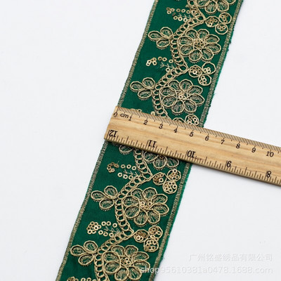 1 Yard Vintage Ebroidery Κορδέλα Boho Lace Trim DIY Αξεσουάρ τσάντα ρούχων Κεντημένο ύφασμα