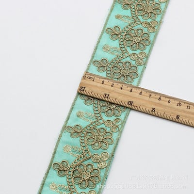 1 Yard Vintage Ebroidery Κορδέλα Boho Lace Trim DIY Αξεσουάρ τσάντα ρούχων Κεντημένο ύφασμα
