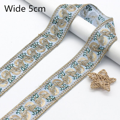 1 Yard Vintage Ebroidery Κορδέλα Boho Lace Trim DIY Αξεσουάρ τσάντα ρούχων Κεντημένο ύφασμα