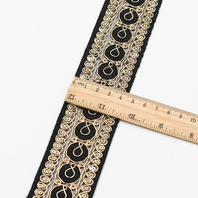 1 Yard Vintage Ebroidery Κορδέλα Boho Lace Trim DIY Αξεσουάρ τσάντα ρούχων Κεντημένο ύφασμα