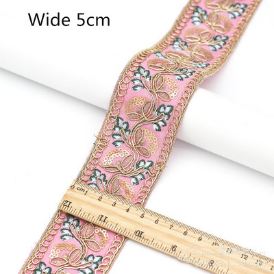 1 Yard Vintage Ebroidery Κορδέλα Boho Lace Trim DIY Αξεσουάρ τσάντα ρούχων Κεντημένο ύφασμα