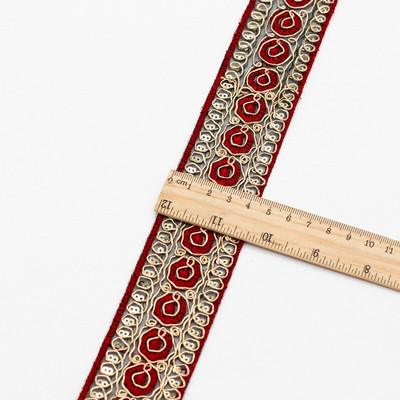 1 Yard Vintage Ebroidery Κορδέλα Boho Lace Trim DIY Αξεσουάρ τσάντα ρούχων Κεντημένο ύφασμα