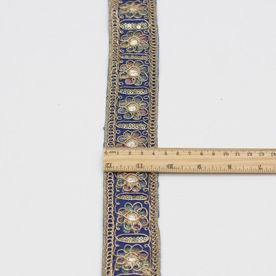 1 Yard Vintage Ebroidery Κορδέλα Boho Lace Trim DIY Αξεσουάρ τσάντα ρούχων Κεντημένο ύφασμα