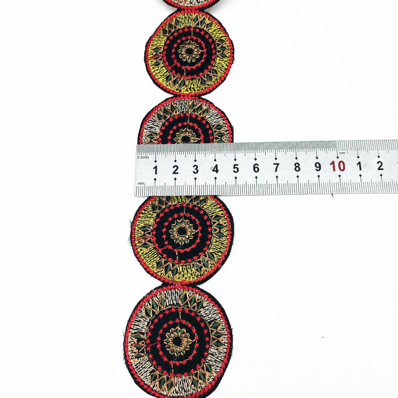 1 Yard Vintage Ebroidery Κορδέλα Boho Lace Trim DIY Αξεσουάρ τσάντα ρούχων Κεντημένο ύφασμα