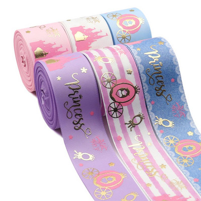 Κορδέλα 5 Yards 1,5" 38mm Girl Moon Printed For Bows για Μαλλιά Χειροτεχνίες DIY Χειροποίητα αξεσουάρ Y2021020305