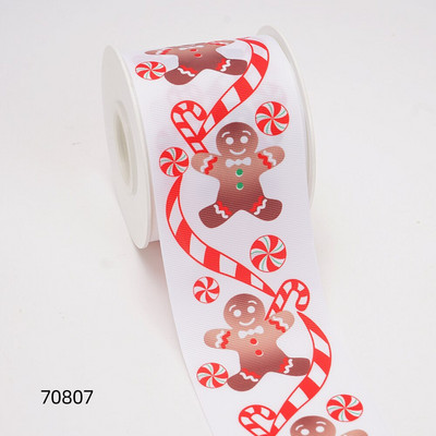Χριστουγεννιάτικες κορδέλες Grosgrain/Σατέν Κορδέλα με στάμπα για χειροτεχνίες Διακόσμηση Φιόγκος 10 Yards 70476
