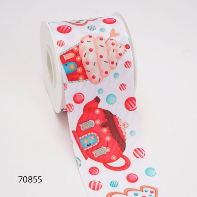 Χριστουγεννιάτικες κορδέλες Grosgrain/Σατέν Κορδέλα με στάμπα για χειροτεχνίες Διακόσμηση Φιόγκος 10 Yards 70476