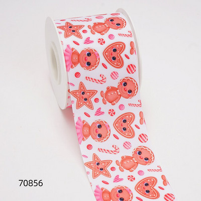 Χριστουγεννιάτικες κορδέλες Grosgrain/Σατέν Κορδέλα με στάμπα για χειροτεχνίες Διακόσμηση Φιόγκος 10 Yards 70476