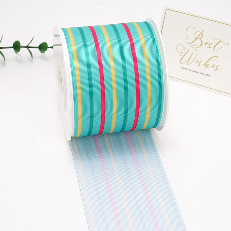 Χριστουγεννιάτικες κορδέλες Grosgrain/Σατέν Κορδέλα με στάμπα για χειροτεχνίες Διακόσμηση Φιόγκος 10 Yards 70476