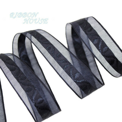 Κορδέλα 20mm Pretty Jacquard οργάντζα σε χρώμα κορδέλα συσκευασίας δώρου 50 Yards