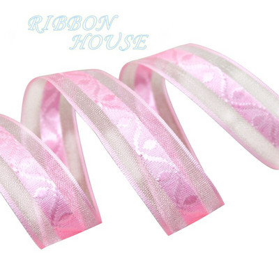 Κορδέλα 20mm Pretty Jacquard οργάντζα σε χρώμα κορδέλα συσκευασίας δώρου 50 Yards