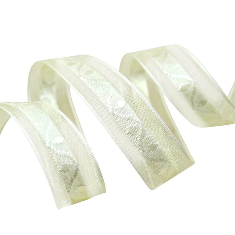 20 mm Pretty Jacquard organza panglică colorată pentru ambalaj cadou 50 de metri