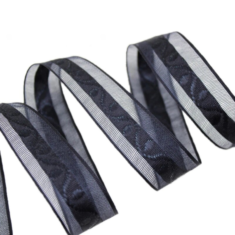 20 mm Pretty Jacquard organza panglică colorată pentru ambalaj cadou 50 de metri