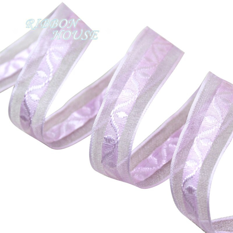 20 mm Pretty Jacquard organza panglică colorată pentru ambalaj cadou 50 de metri