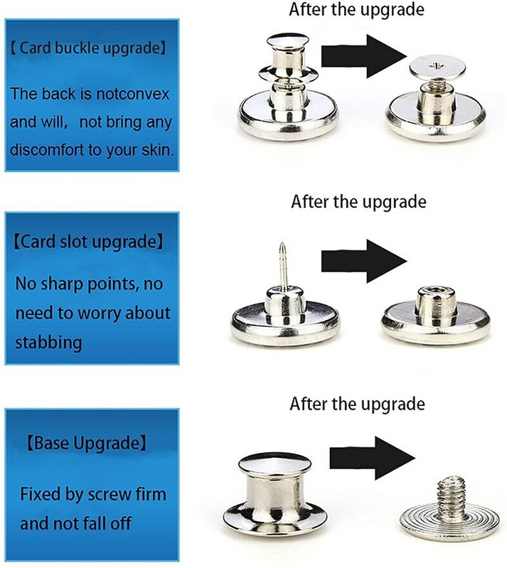 6 vnt džinsų sagų keitimo 17 mm be siuvimo metalinių sagų taisymo rinkinys be nagų nuimamų džinsų sagų pakeitimo derinys