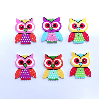 20/50/100Pcs Mixed Cartoon Animal Ξύλινα κουμπιά 2 τρύπες Scrapbooking Crafts DIY Αξεσουάρ παιδικών ενδυμάτων Διακόσμηση με κουμπιά ραπτικής