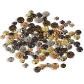 50τμχ 3/4/5/mm Μίνι μεταλλικά κουμπιά για ρούχα κούκλας DIY Στρογγυλές πόρπες 2 τρύπες Χειροποίητη Κάρτα Κατασκευή Scrapbooking Κουμπιά Ράψιμο