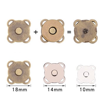 5 комплекта метални магнитни закопчалки Закопчалки Копчета Дамска чанта Портмоне Портфейл Занаятчийски чанти Части Аксесоари 10 мм 14 мм 18 мм Изберете цветове